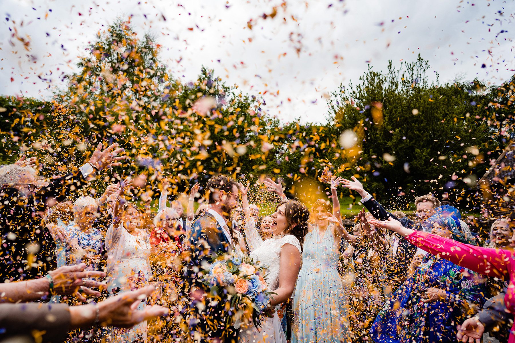 Confetti Natural Wedding Photos in Staffordshire and at The Ashes Barns