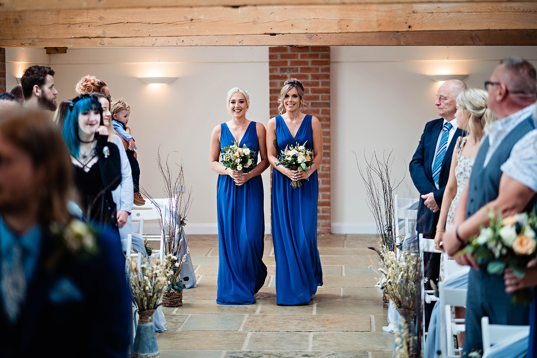 The ceremony at Hanbury Wedding Barn