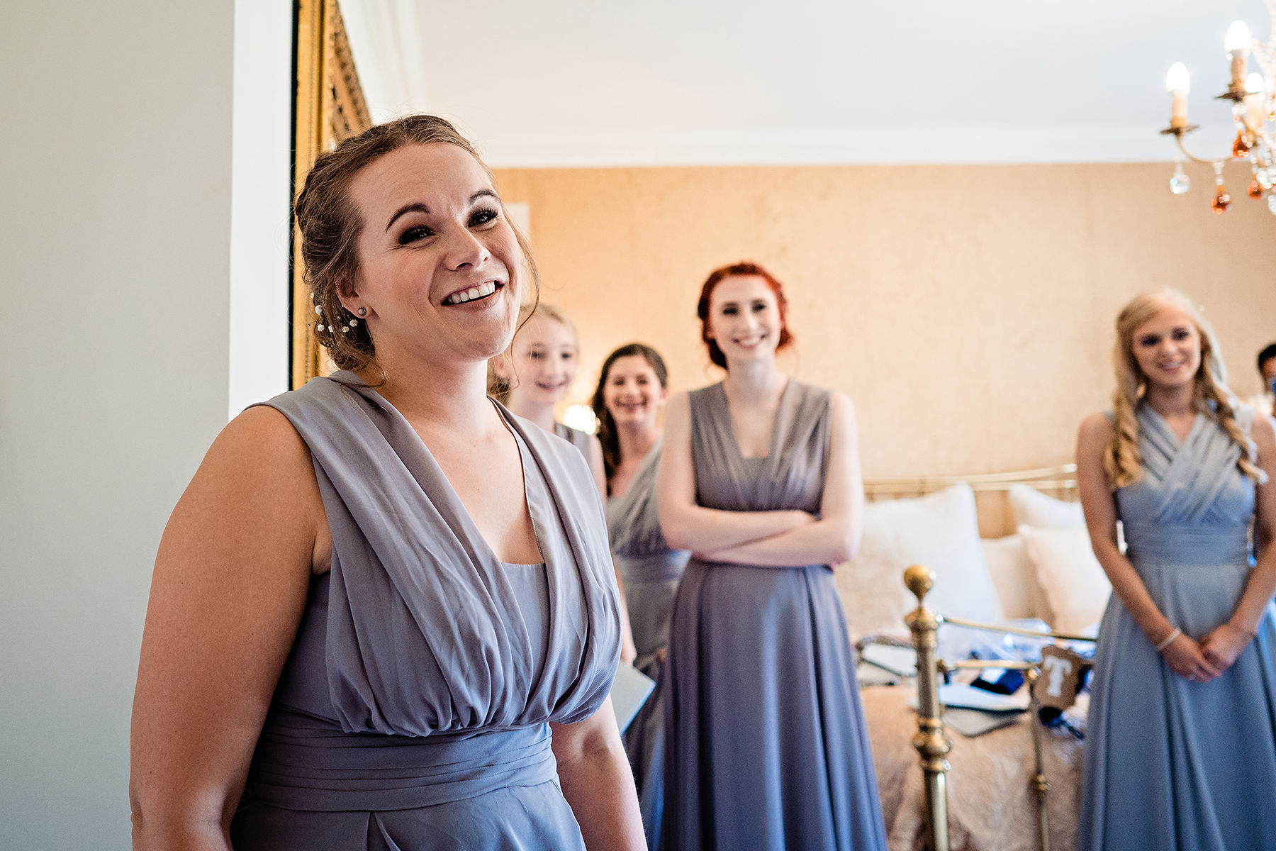 bridesmaids waiting for the bride