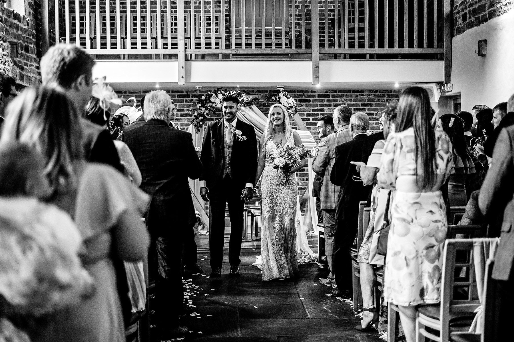 The wedding ceremony at The Ashes Barns