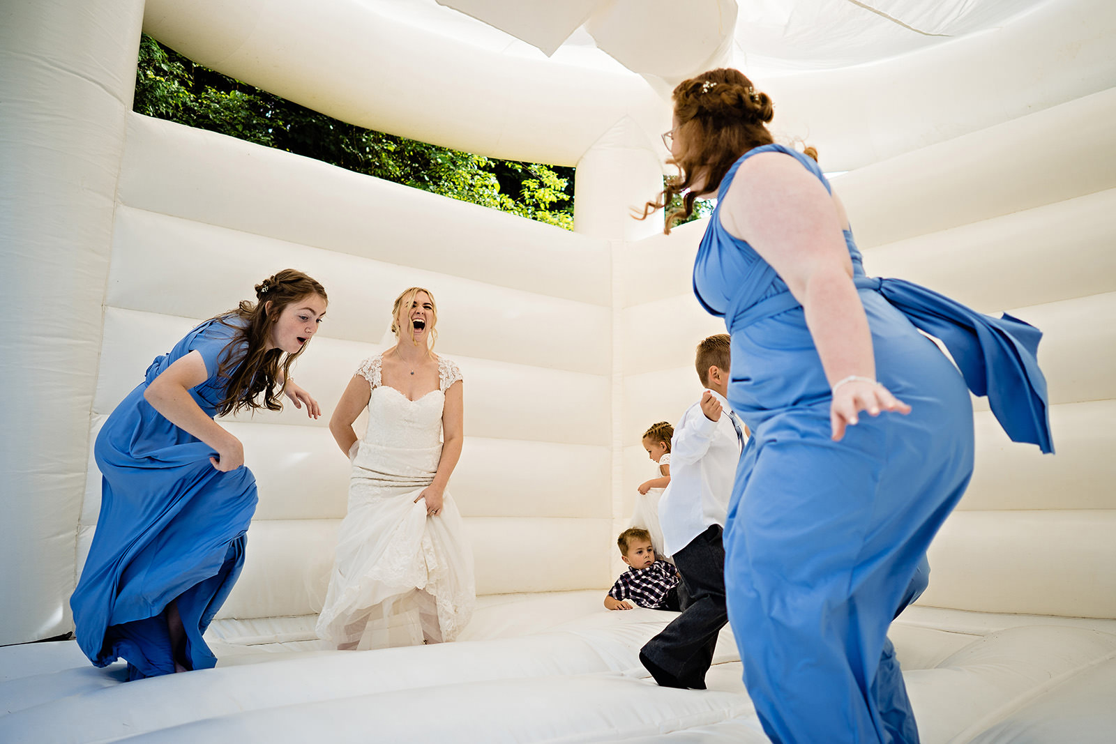 Bouncy castle at Dunwood Hall Wedding Photography